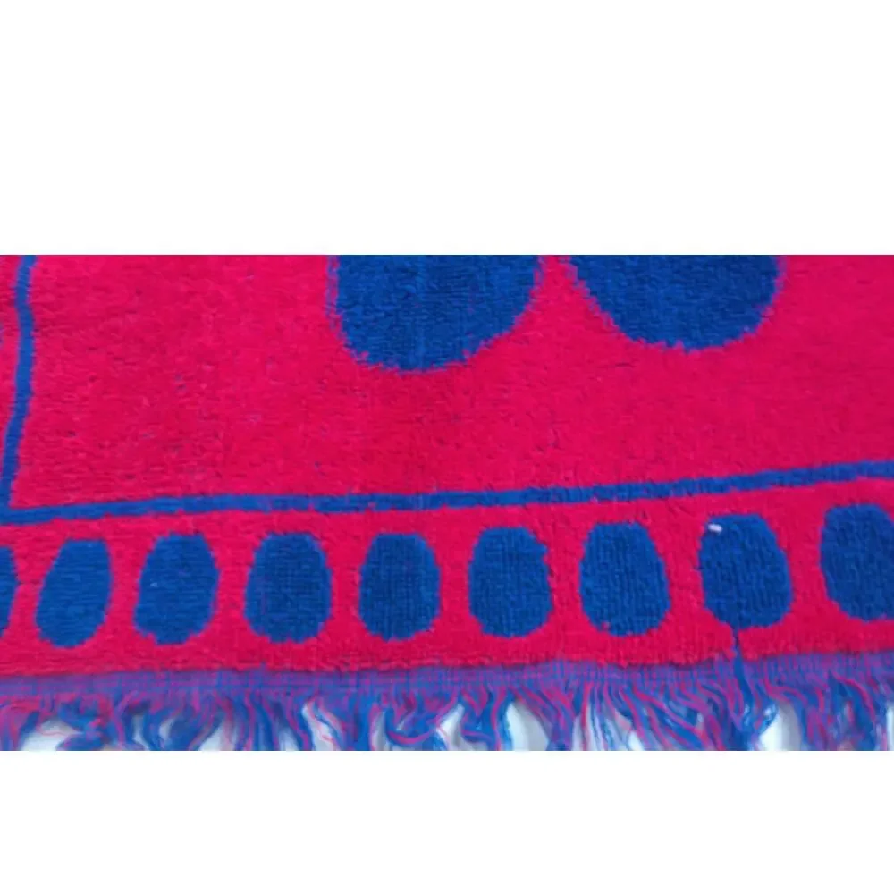 Vintage Cannon Royal Family Blue Red Daisy Mod Pop Art Towel Hand Set of 2